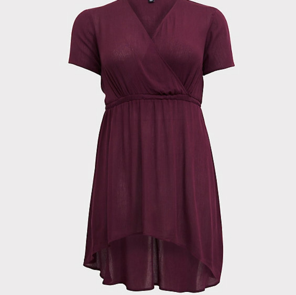 Purple Gauze Babydoll Tunic
